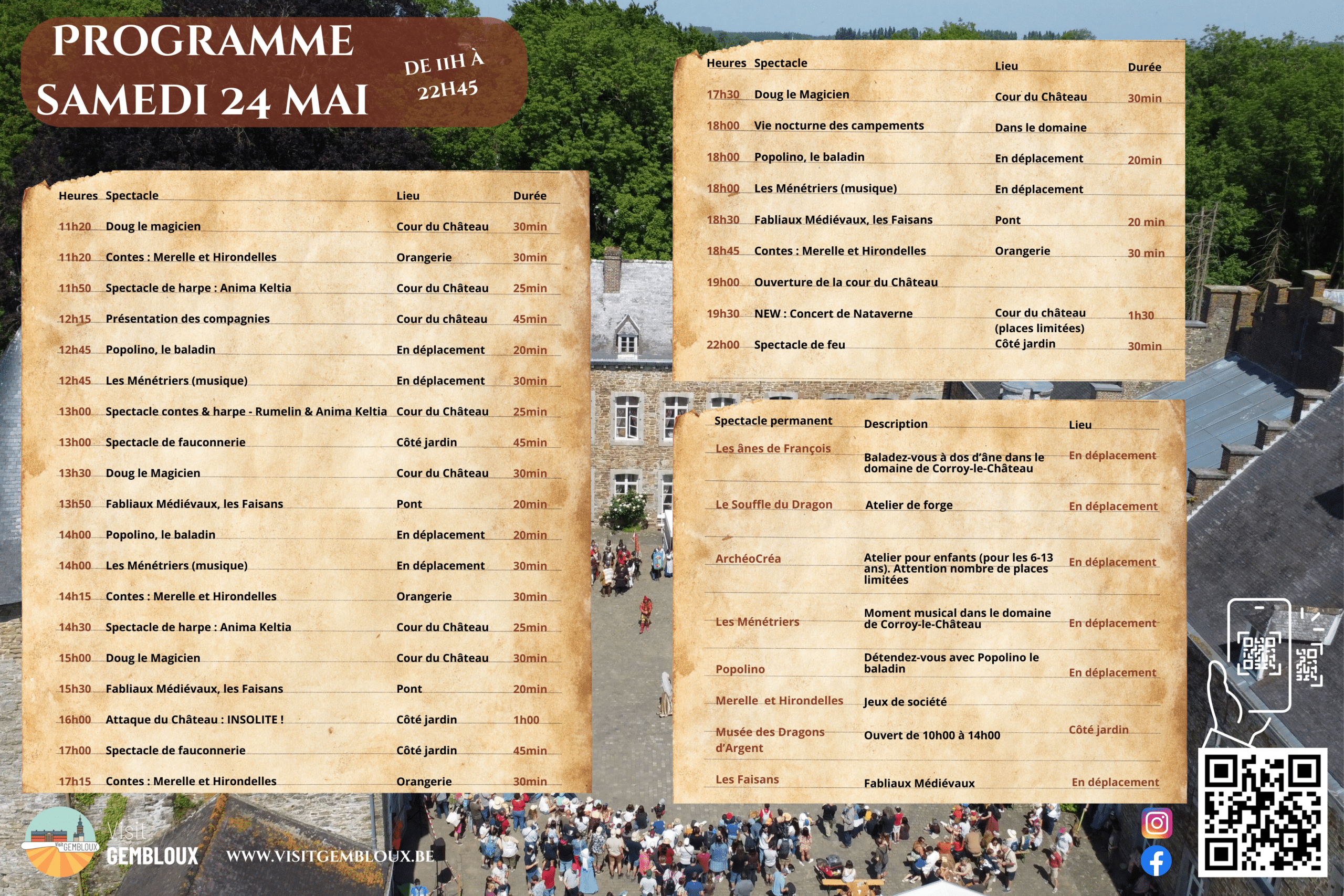 programme de la fête Médiévale de Corroy